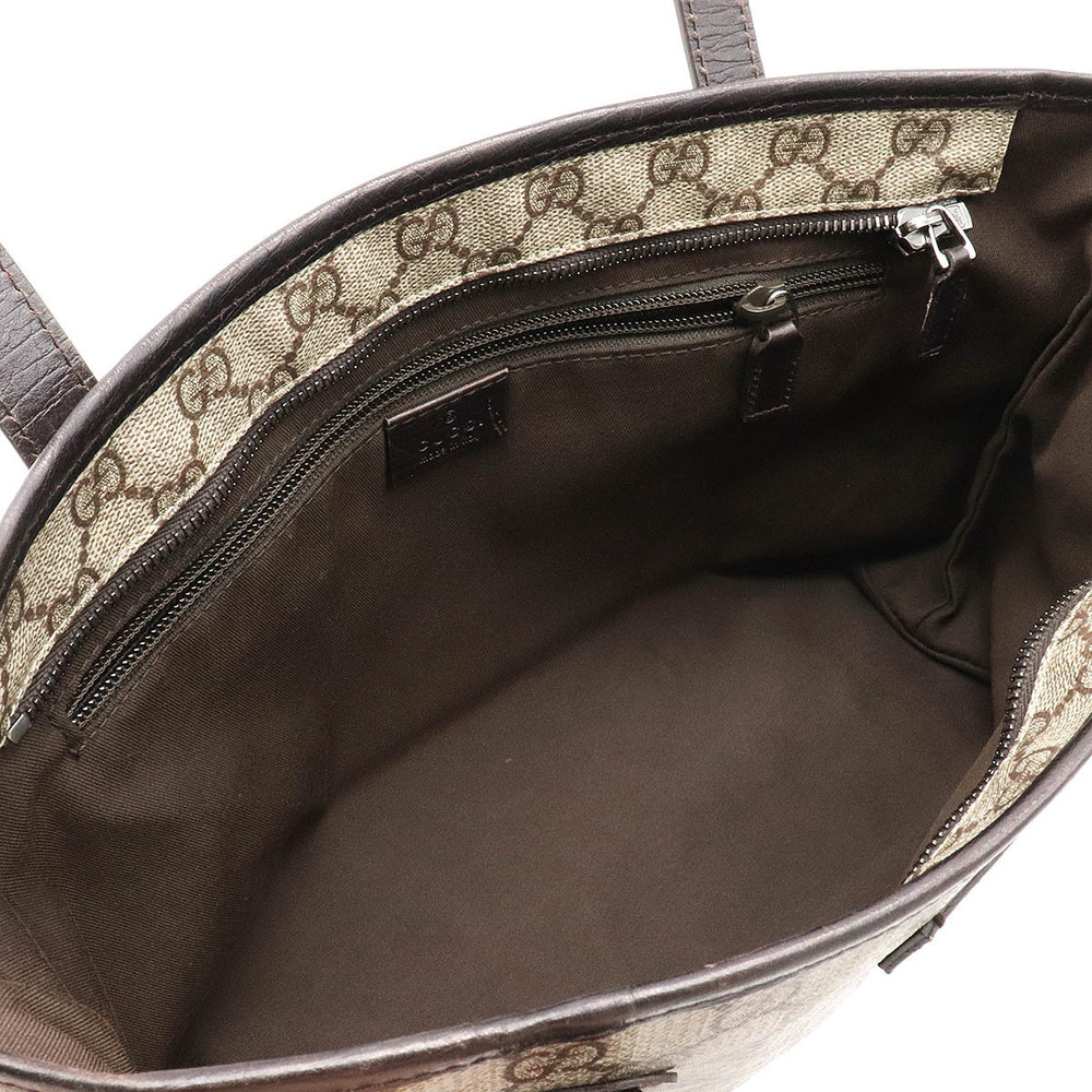 Gucci GG Plus Supreme Tote Bag Shoulder Beige Cream Dark Brown - Picture 5 of 8